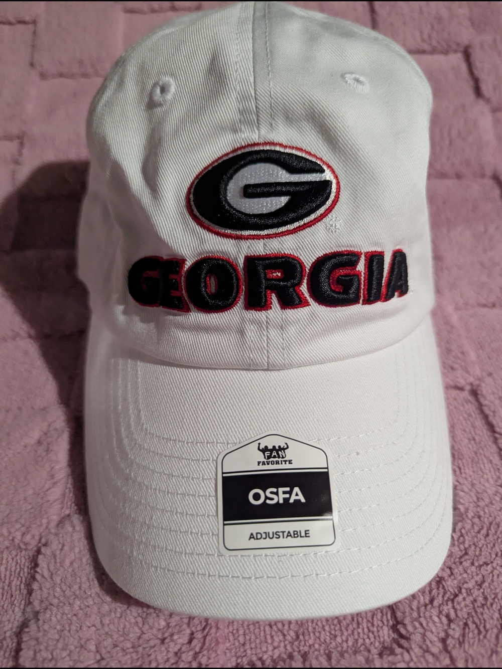 Georgia Embroidered White Baseball Cap